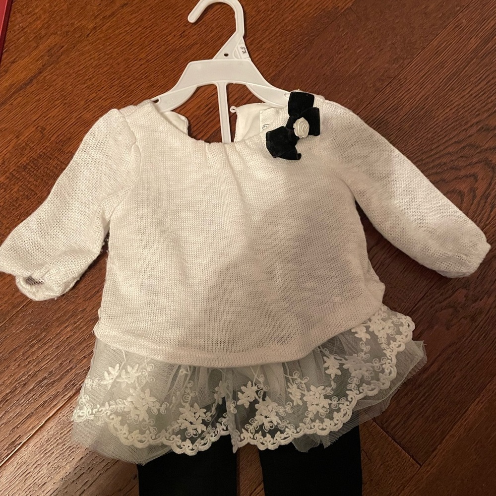 Black and white lace sweater and pants